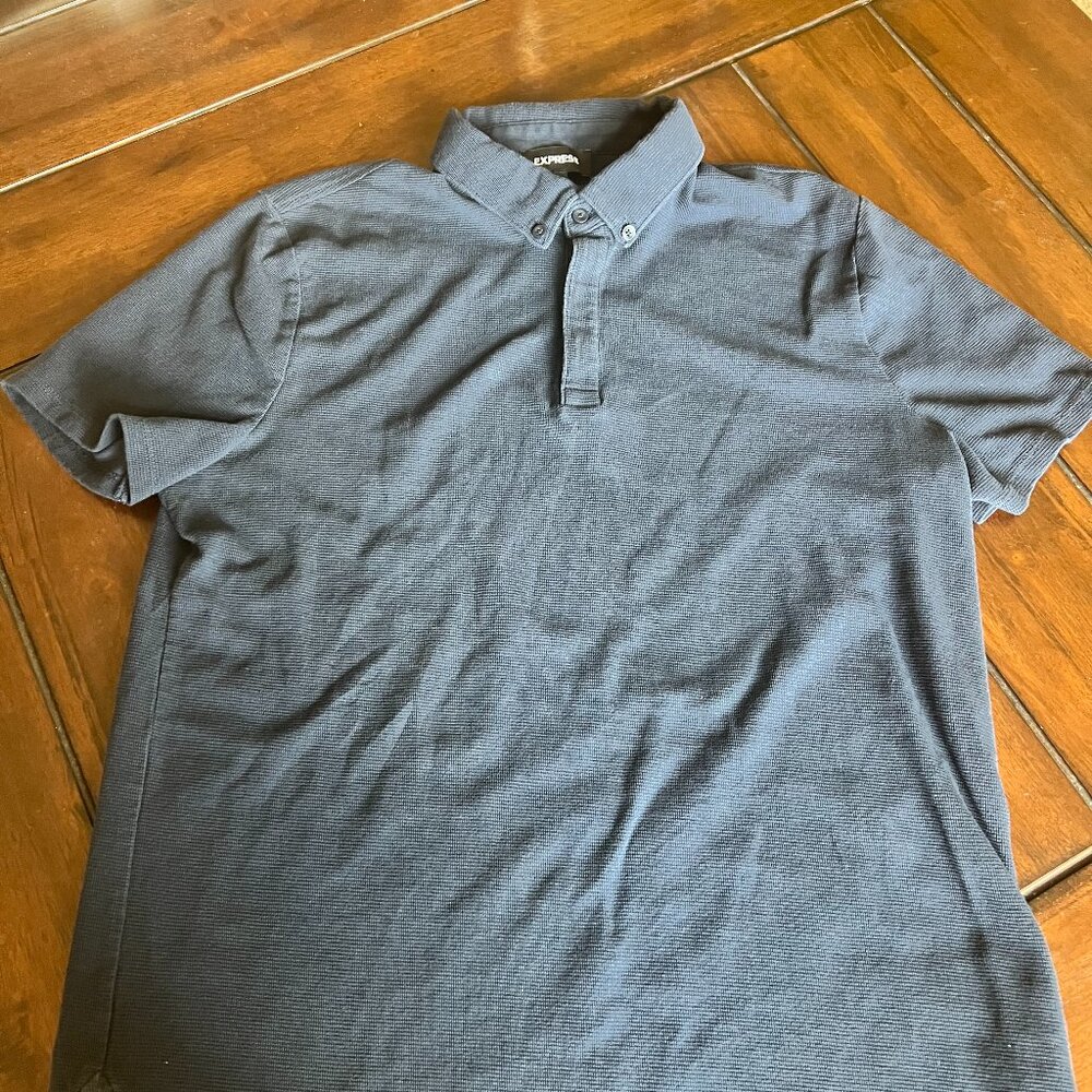 Express waffle knit polo, Size L